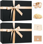 LIFELUM Black Magnetic Gift Box for Birthday Presents, 14"x8.5"x4.5" by Lifelum