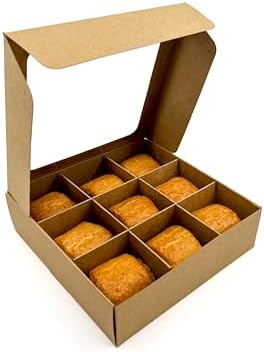 20-Ct Kraft Treat Boxes, 6.5x6.5x1.9in, Window & Dividers - Image 3