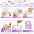 Engrowtic 50 Pcs Thank You Boxes with Ribbon Handles 5.9",Light Purple - Image 4
