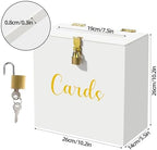 Acrylic Wedding Card Box with Slot & Lock, White Card Box for Wedding Reception, Elegant Money Envelope Box for Baby Shower Bridal Shower Graduation Birthday Party Decor 10.2x5.5x10.2 Inch - Image 2