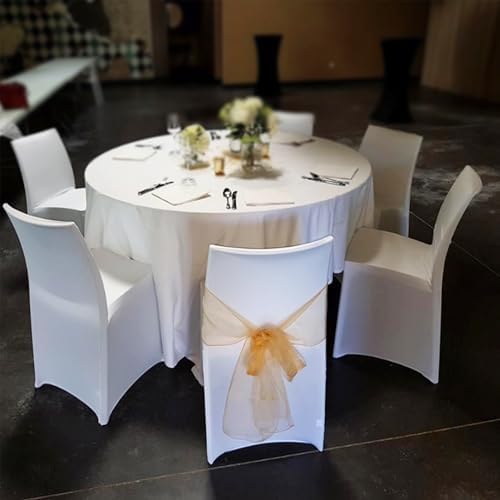 Pack of 50 Wedding Organza Gold Chair Sashes Bows - Tulle Sheer Chair Sashes for Party Banquet Hotel Restaurant Birthday Engagement Bridal Shower Events Decorations - Image 4