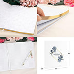 Andaz Press Personalized Wedding Guestbook with Gold Accents, Geometric Dusty Blue Leaves White Guest Sign in Guest Registry 120 Pages 8.5 X 8.5 Memories Book for DIY, Scrapbook, Photo Album - Image 5