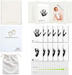 15 Pack Baby Inkless Milestone Cards Album, Inkless Baby Hand Footprint Kit, Monthly Milestone Signs, Baby Book Keepsake, Baby Growth Milestone Cards for Newborn (Deluxe Photo Album Set)) by Unknown