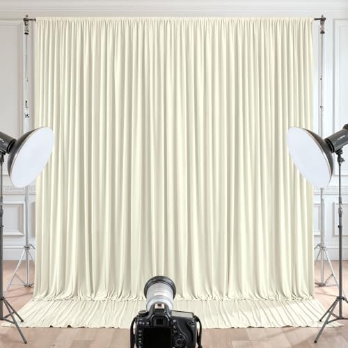 30x10ft Beige Backdrop Curtain for Wedding Parties Wrinkle Free Fabric Beige Drapes Backdrop Decoration for Baby Shower Birthday Photography Decoration 6 Panels, 5ft x 10ft - Image 6