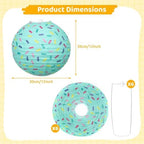 Anniversary, Baby Shower, Celebration Party Decorations, 12 Inch 6 Pcs Donut Paper Lanterns, Cake Hanging Paper Lanterns, Ice Cream Cupcake Ornaments For Birthday - Image 7