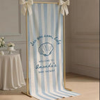 Personalized Sea You Soon Baby Welcome Sign Vertical Banner Blue Striped Seashell Nautical Theme Baby Shower Decoration Entrance Backdrop Custom Name 2026 by Custom