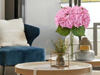 ZYTUYO 20 inches 4 Pcs Soft Pink Real Touch Hydrangea Artificial Flowers Boho Lifelike Real Looking Latex Hydrangeas Flower with Long Stem for Home Decor Spring Table Centrepiece - Image 2