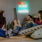 Music Is What Feelings Sound Like Neon Sign Music Neon Light with Bracket - Image 2