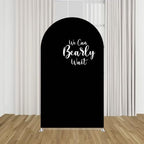 Black Arched Fabric Backdrop Covers We Can Bearly Wait Theme Arch Stand Cover for Baby Shower Birthday Party Decoration Props (2.2x5FT) - Image 3