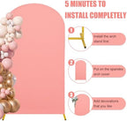 7.2FT, 6FT Wedding Arch Stand and Matching Dusty Rose Spandex Fitted Backdrop Cover Set, Round Top Chiara Stands for Birthday Party Baby Shower Decor (Dusty Rose) - Image 6