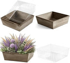 Dandat 2 Set 12 Inch Wooden Flower Box Rustic Table Centerpieces,Brown by Dandat