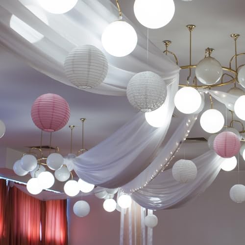 uxcell 3Pcs Light Purple Round Paper Lanterns 16" Chinese Paper Lantern - Image 6
