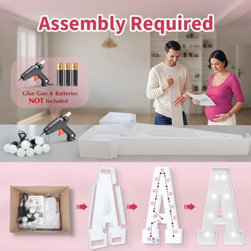 Imprsv Baby Letters For Baby Shower 2FT Marquee Letters Light Up Decoration - Image 4