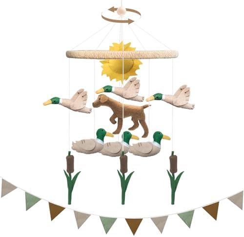 Mallard Duck Baby Crib Mobile Set with 7.75ft Pennant Banner Flags by Teeloray