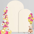 Beige Arch Backdrop Cover 7.2FT 6FT Wedding Arch Covers Stretchy Backdrop Set of 2 for Baby Shower Birthday Wedding Party Decoration (Beige, 7.2FT & 6FT) by Vlakteven