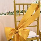 60 Pcs Gold Chair Sashes Satin Chair Bows Sashes for Party, Hotel, Wedding, Reception, Restaurant Event Decoration (7 x 108 inch) - Image 5
