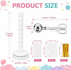 2Pack Wooden Cake Pop Stand Kit with 360° Spinning Base, 49Hole Lollipop Holder with Cake Ball Scoop, 100 Paper Sticks, 100 Clear Treat Bags and 100 Twist Ties, Easy Twist Assembly for Parties - Image 2