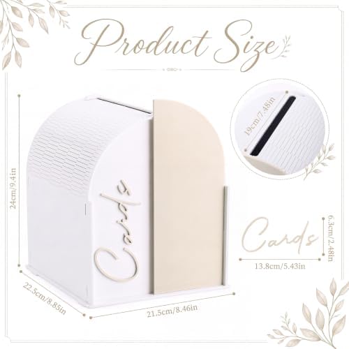 Wenqik Arched Acrylic Wedding Card Box with Beige Writable Standee - Image 2