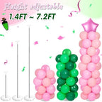 Lunmon Pink and Green Party Decorations Pink and Green Balloon Column Stand Kit, Star Witch Hat Balloon Set for Princess Witch Themed Birthday Party Baby Shower Trunk or Treat Decor Supplies - Image 7