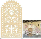 Beige Arch Backdrop Cover for Mexican Fiesta Party Decoration Stretchy Arch Stand Fabric Baptismx Baby Shower Cake Table Supplies (Cover Only) (G3739,4.6ftx8ft (CoverOnly)) by Unknown