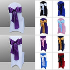 Babenest 50pcs Satin Chair Sashes Ties for Party Wedding, Purple - Image 5