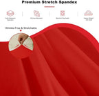 GALLETY 4 Pack Red Round Spandex Tablecloth for 5 FT Tables, Fitted Stretch Round Table Cover, 120 Inch Tablecloth for Wedding, Birthday, Christmas and Valentine’s Day Party - Image 3