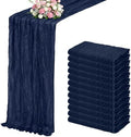 Navy Blue Boho Cheesecloth Table Runner 12 Pack 17x108 Inch Sheer Gauze by Unknown