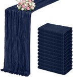 Navy Blue Boho Cheesecloth Table Runner 12 Pack 17x108 Inch Sheer Gauze by Unknown