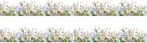 Wild Flowers cake border 2 Strips per sheet 3.5x10.5 inchs (Pack of 2) by Whimsys