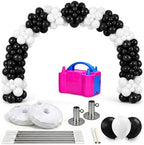 PMU DIY Professional Balloon Arch Premiere Kit (Black and White) Balloon Garland for Party Decoration, Decoration Kit for Birthday Party, Wedding, Graduation, Baby Shower (41698-61646-73005) Pkg/1 by PMU