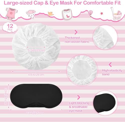Aneco 12 Set Bottle Chug Baby Shower Games, Plastic Juegos Para Baby Shower Bottle, Gender Reveal Race Gifts Decoration with Bottles Bibs Sign Diapers Caps Blindfolds for Adult Party Supplies, Pink - Image 4