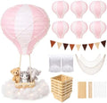 Spiareal 6 Sets Pink Hot Air Balloon Paper Lanterns Decor with Basket by Spiareal