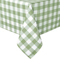 Hiasan 60 x 120 Inch Checkered Tablecloth Rectangle, Sage Green and White by Hiasan