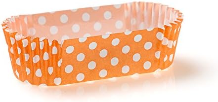 Restaurantware 1 oz Ridged Paper Baking Cups, Orange Polka Dot, 200 Ct - Image 2