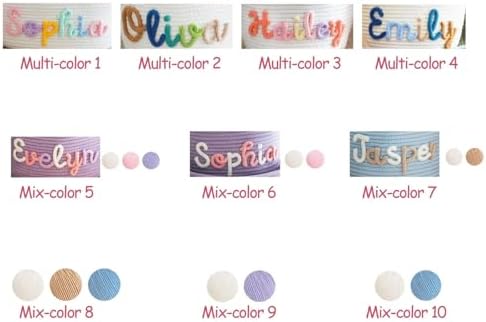 Personalized Rope Cotton Baby Gift Basket,Newborn Shower Toy Organizer Nursery Gift (33 * 23 * 13cm) - Image 4