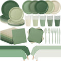Mimorou 354 Pcs Sage Green Paper Plates and Napkins, Serves 50 Tableware by Mimorou