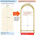 Hemmotop Stretchy Arch Backdrop Cover, Beige, 7.2ft, 6ft, Set of 2 - Image 3