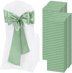 120 PCS Sage Green Satin Chair Sashes, 7 x 108 Inch by REWOMC