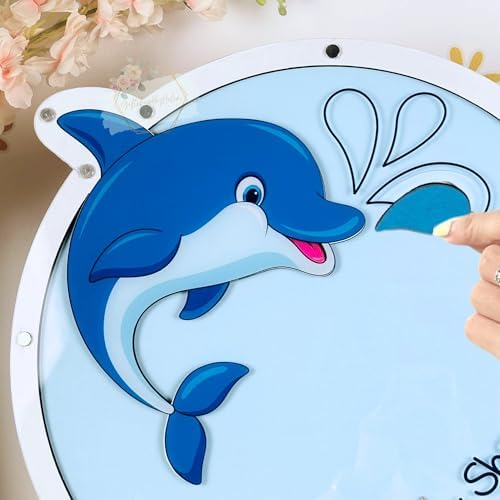 Dolphin Guest Book Alternative Drop Box Frame, Personalized Beach Wedding - Image 4