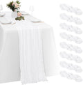 8 Pack White Cheesecloth Table Runners 20x120 Inch Gauze Table Runner Cheese Cloth 10FT White Table Runner Rustic Sheer Runner for Wedding Birthday Party Baby Shower Table Decor by Yorcari