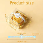 100Set 3X3X1.6 Inch Mini Cake Containers with Clear Lids Gold Base - Image 3