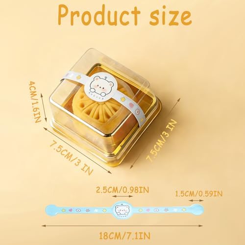 100Set 3X3X1.6 Inch Mini Cake Containers with Clear Lids Gold Base - Image 3