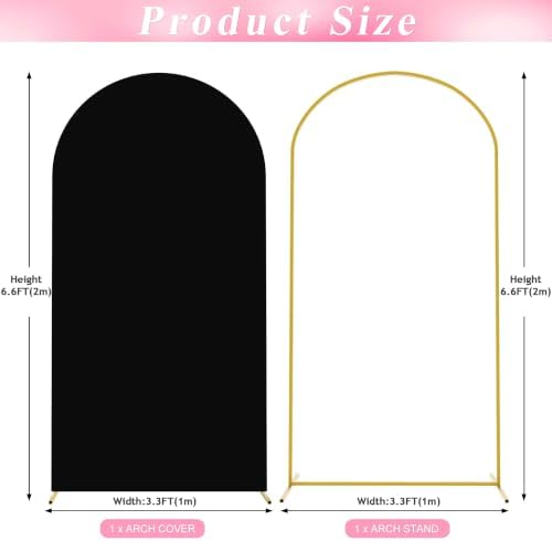 Wokceer 6.6FT Arch Backdrop Stand and Cover Set,Arch Stand with Black Cover - Image 2