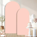 Peach Pink Arch Backdrop Covers Set of 2(7.2Ft, 6Ft), Spandex Fitted Chiara Arch Stand Covers Backdrops for Wedding Baby Shower Birthday Graduation Photo Booth Props(Only Cover) by CORNERLACE