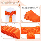 MDS® Pack of 100 Satin Chair Sashes for Wedding & Events – Orange - Image 5