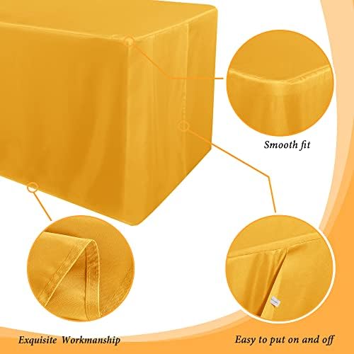 Obstal 2 Pack Table Clothes for 8 Foot Rectangle Tables, Yellow - Image 4