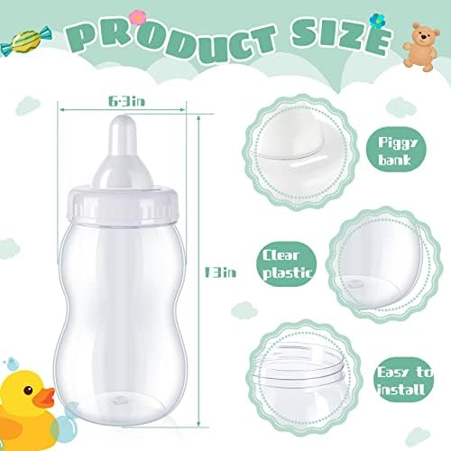 Tessco for you 2 Pcs 13in Jumbo Baby Bottle Bank Baby Shower, White - Image 2