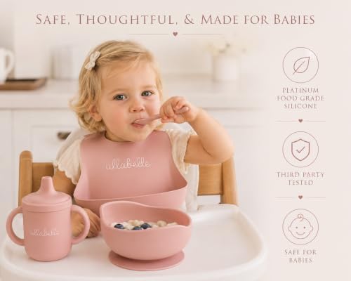 Ullabelle 7 piece baby feeding feeding set with suction toddler plate, silicone suction bowl with lid, and 2 spoons - Image 6
