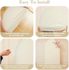 Beige Arch Backdrop Cover for Wedding, 7.2FT 6FT Set of 2 Stretchy Spandex Fitted Arch Stand Cover for Baby Shower, Birthday Party Decor, Chiara Backdrop Cover with Double-Sided Design - Image 5