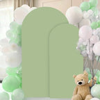 FANPROMS Wedding Arch Cover Set of 2 Sage Green Arch Backdrop Cover 6 7.2FT Spandex Arch Backdrop Covers for Arch Stand Round Top Arched Backdrop Cover Arch Cover Stretchy Backdrop for Wedding Party - Image 5